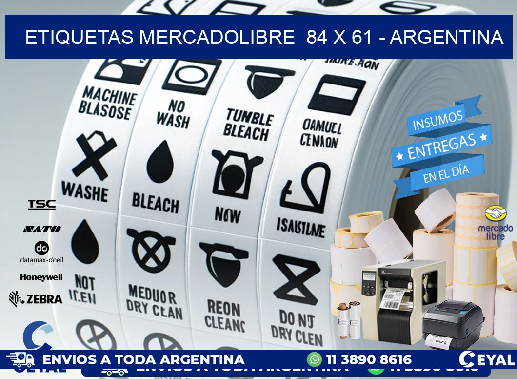 ETIQUETAS MERCADOLIBRE  84 x 61 - ARGENTINA