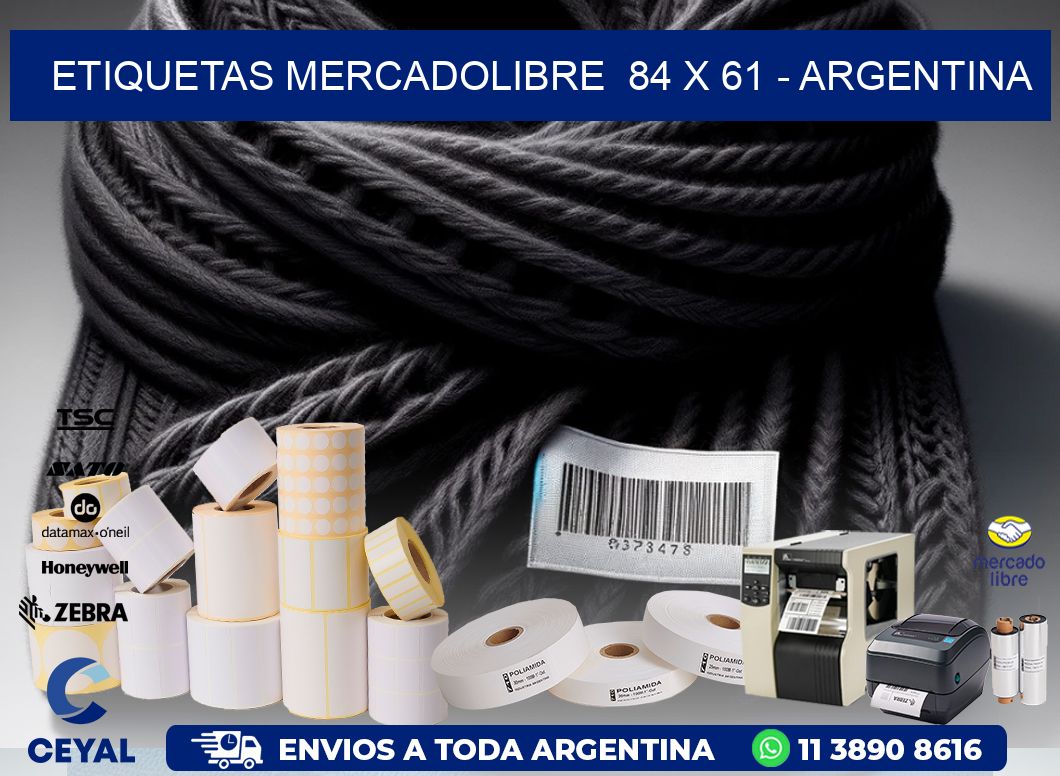 ETIQUETAS MERCADOLIBRE  84 x 61 - ARGENTINA