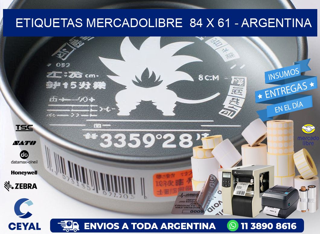 ETIQUETAS MERCADOLIBRE  84 x 61 - ARGENTINA