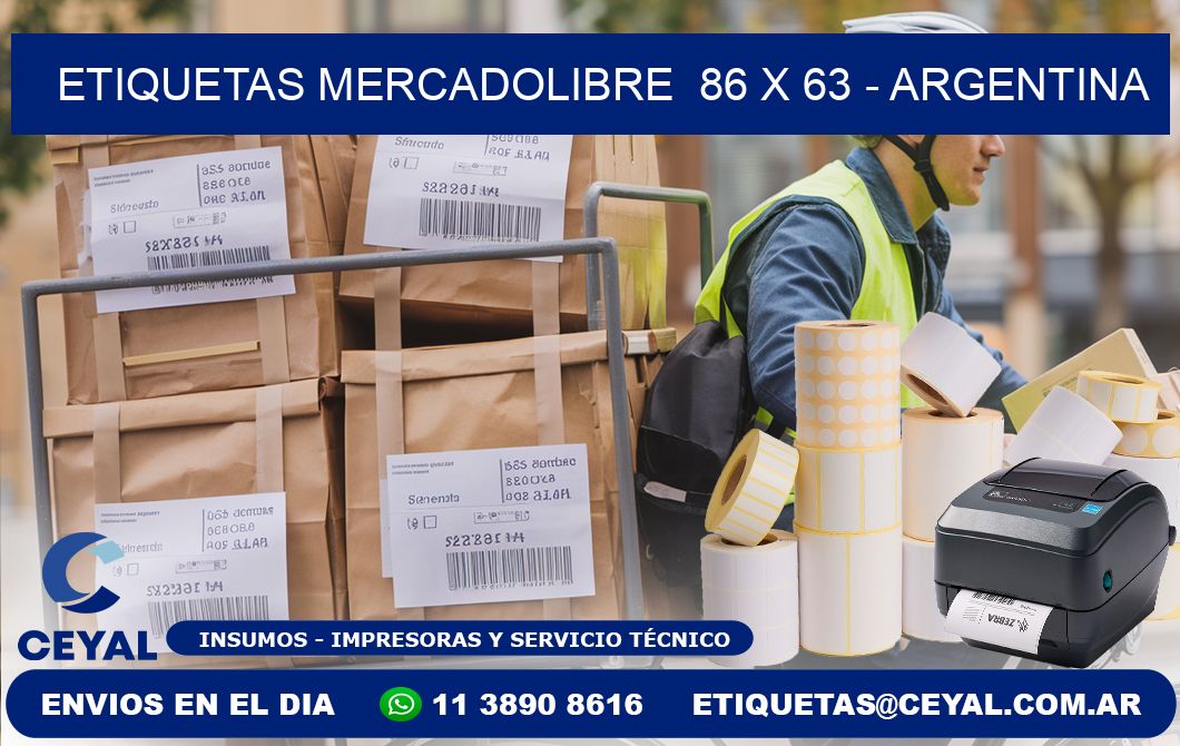 ETIQUETAS MERCADOLIBRE  86 x 63 - ARGENTINA