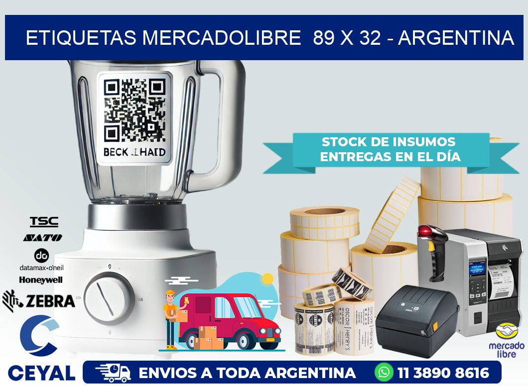 ETIQUETAS MERCADOLIBRE  89 x 32 – ARGENTINA