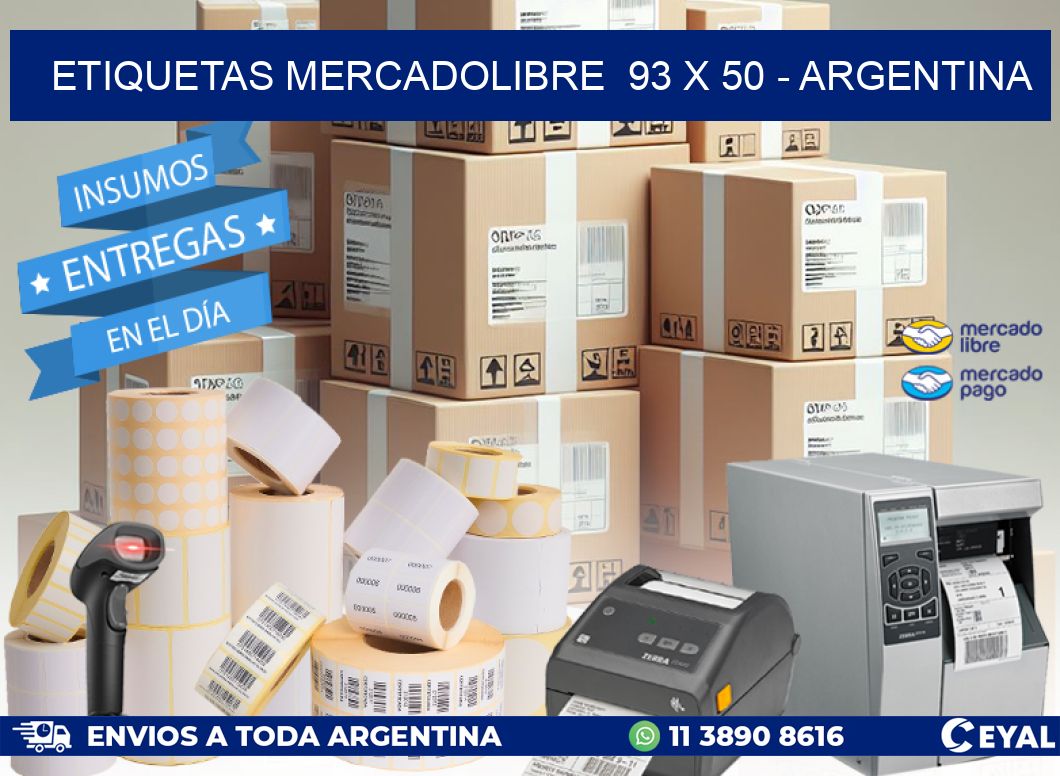 ETIQUETAS MERCADOLIBRE  93 x 50 - ARGENTINA