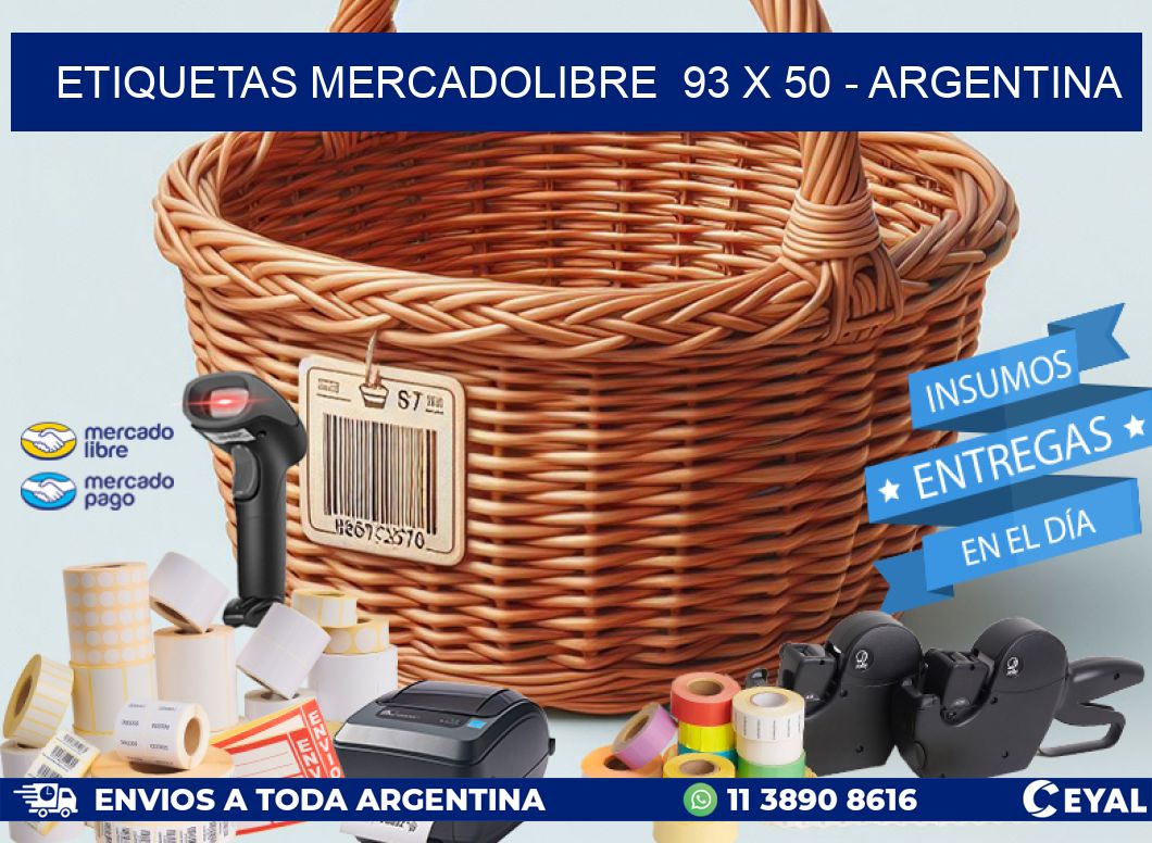 ETIQUETAS MERCADOLIBRE  93 x 50 - ARGENTINA