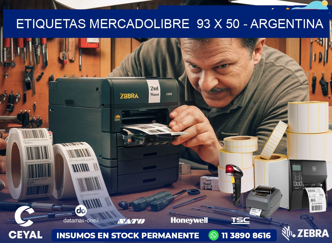 ETIQUETAS MERCADOLIBRE  93 x 50 - ARGENTINA