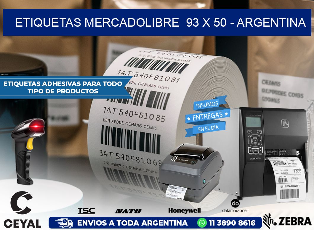 ETIQUETAS MERCADOLIBRE  93 x 50 – ARGENTINA