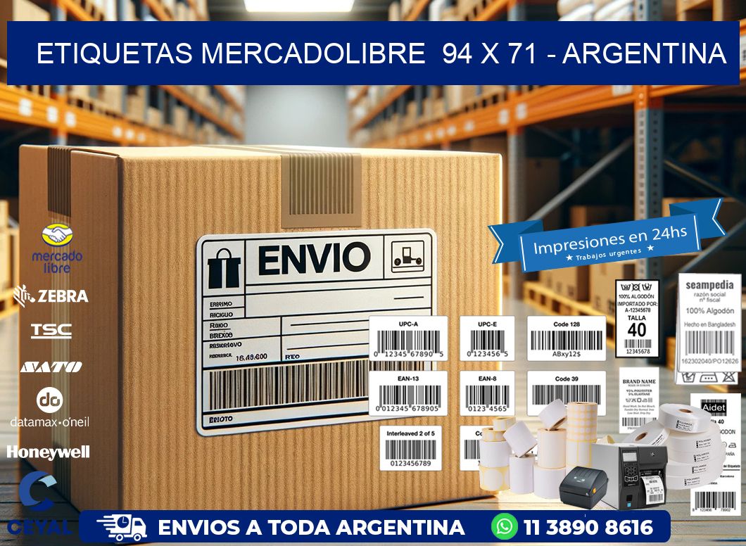 ETIQUETAS MERCADOLIBRE  94 x 71 – ARGENTINA