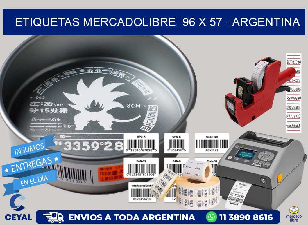 ETIQUETAS MERCADOLIBRE  96 x 57 – ARGENTINA