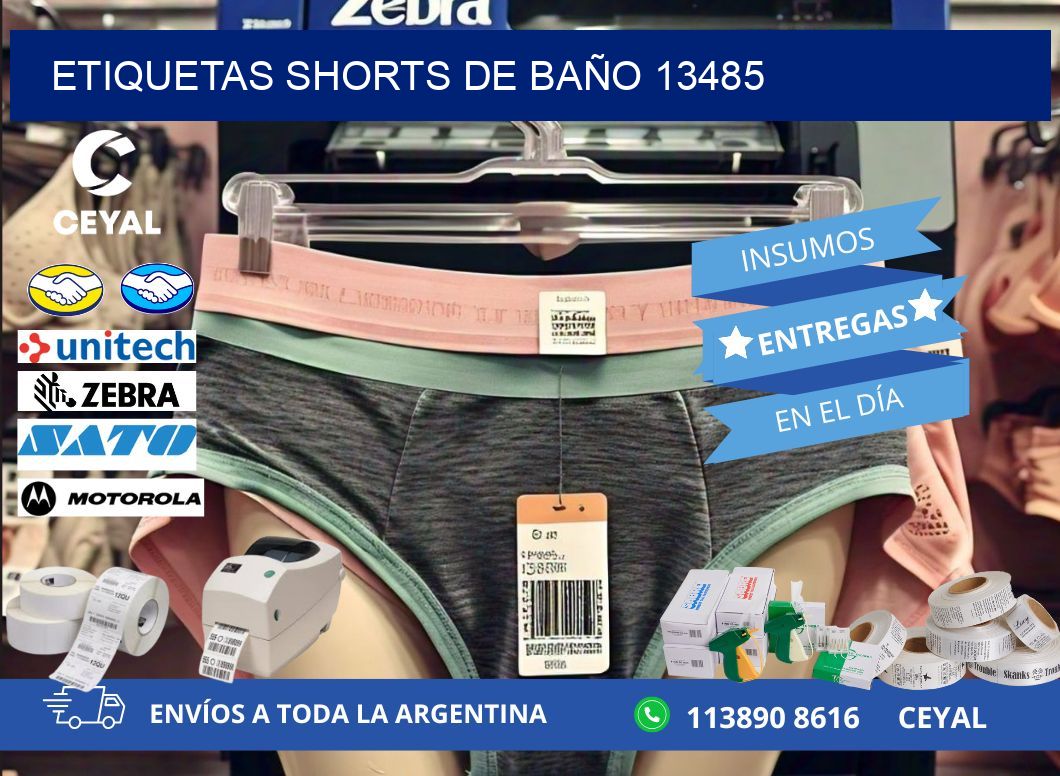 ETIQUETAS SHORTS DE BAÑO 13485