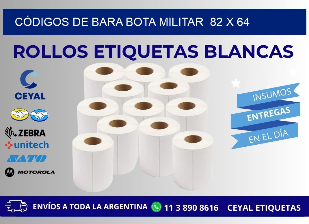 CÓDIGOS DE BARA BOTA MILITAR  82 x 64