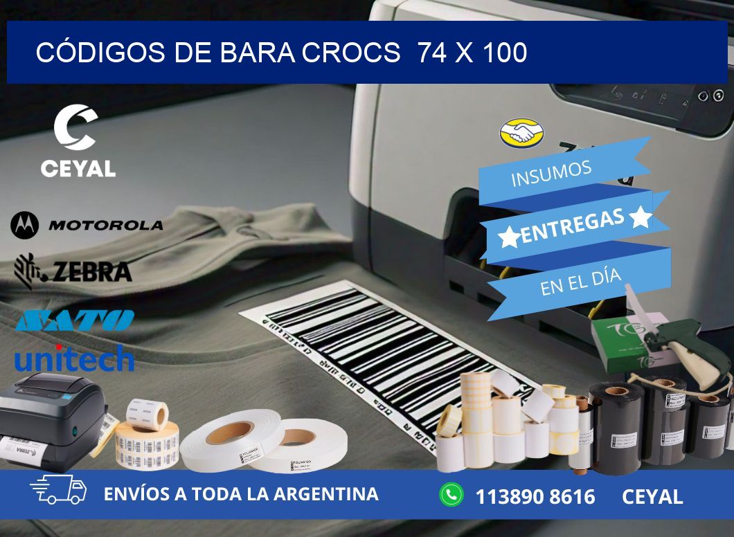 CÓDIGOS DE BARA CROCS  74 x 100