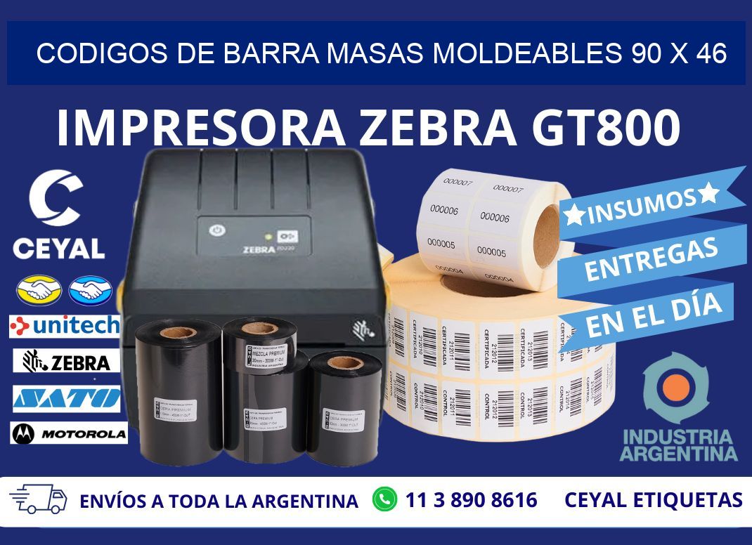 CODIGOS DE BARRA MASAS MOLDEABLES 90 x 46