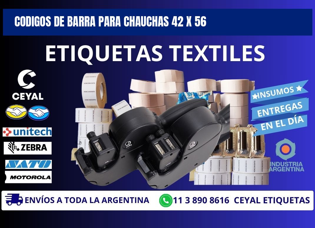 CODIGOS DE BARRA PARA CHAUCHAS 42 x 56