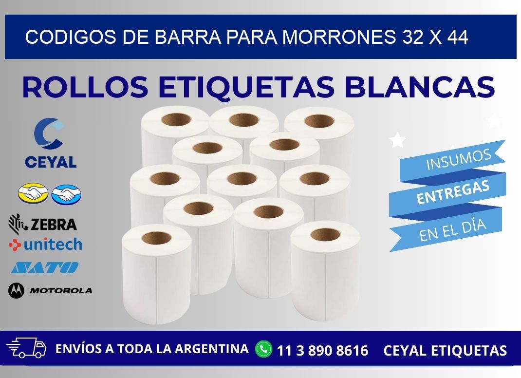 CODIGOS DE BARRA PARA MORRONES 32 x 44