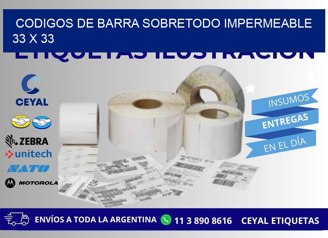 CODIGOS DE BARRA SOBRETODO IMPERMEABLE 33 x 33