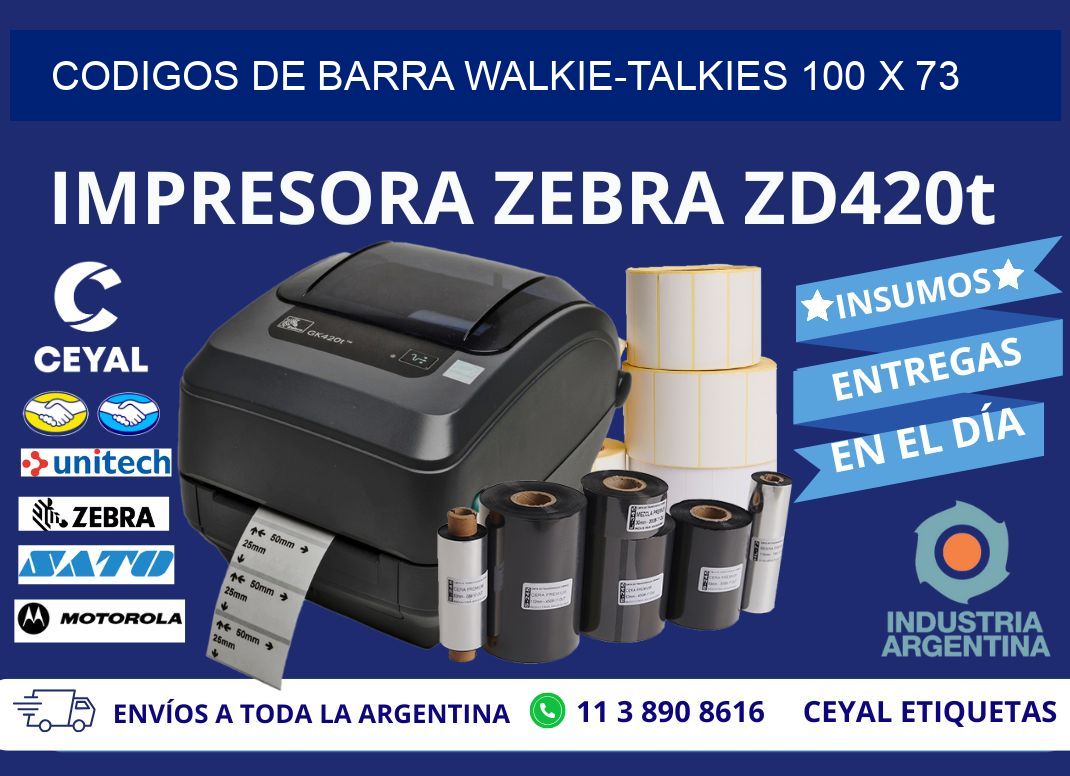 CODIGOS DE BARRA WALKIE-TALKIES 100 x 73