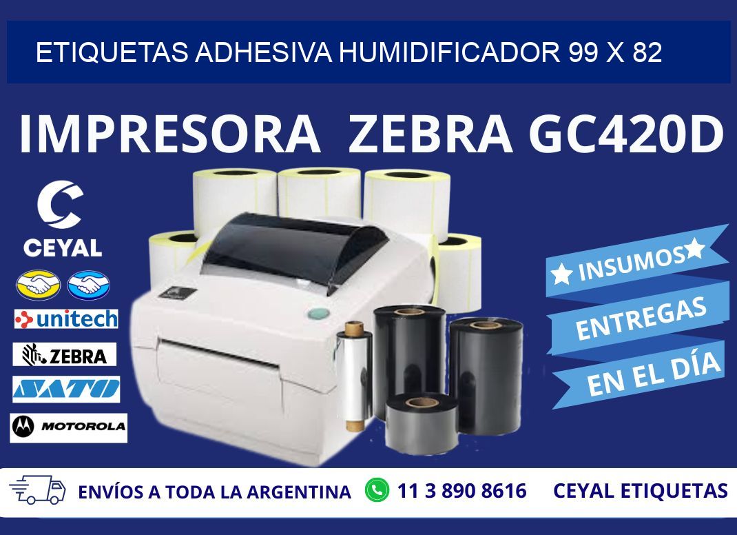 ETIQUETAS ADHESIVA HUMIDIFICADOR 99 x 82