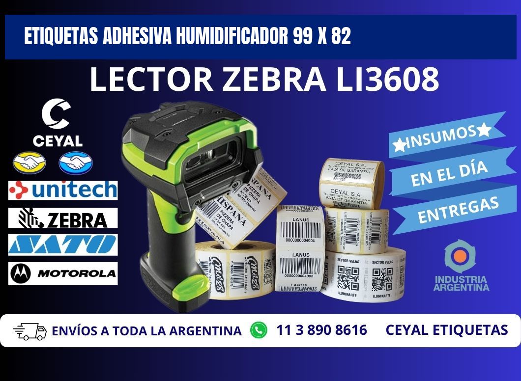 ETIQUETAS ADHESIVA HUMIDIFICADOR 99 x 82