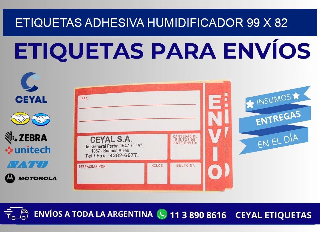 ETIQUETAS ADHESIVA HUMIDIFICADOR 99 x 82