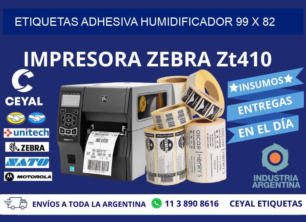 ETIQUETAS ADHESIVA HUMIDIFICADOR 99 x 82