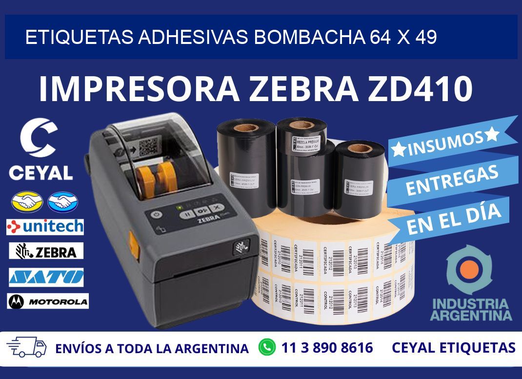 ETIQUETAS ADHESIVAS BOMBACHA 64 x 49