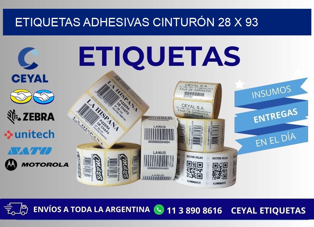 ETIQUETAS ADHESIVAS CINTURÓN 28 x 93