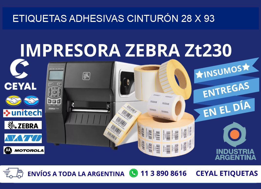 ETIQUETAS ADHESIVAS CINTURÓN 28 x 93