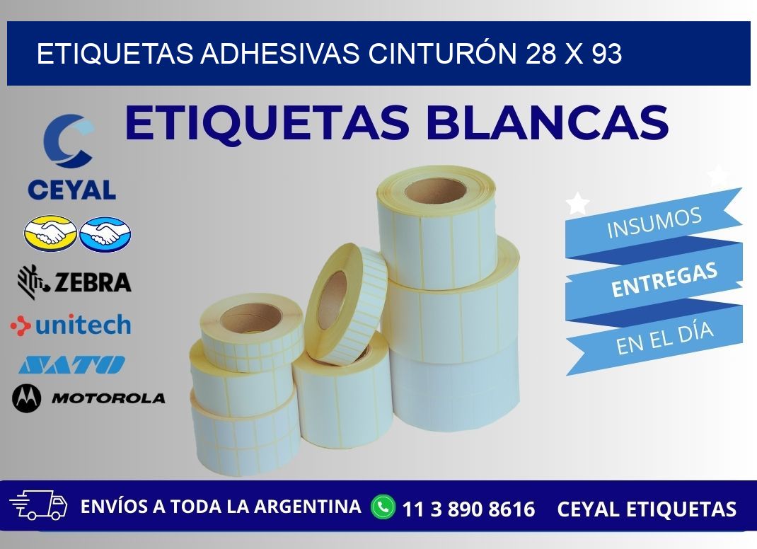 ETIQUETAS ADHESIVAS CINTURÓN 28 x 93