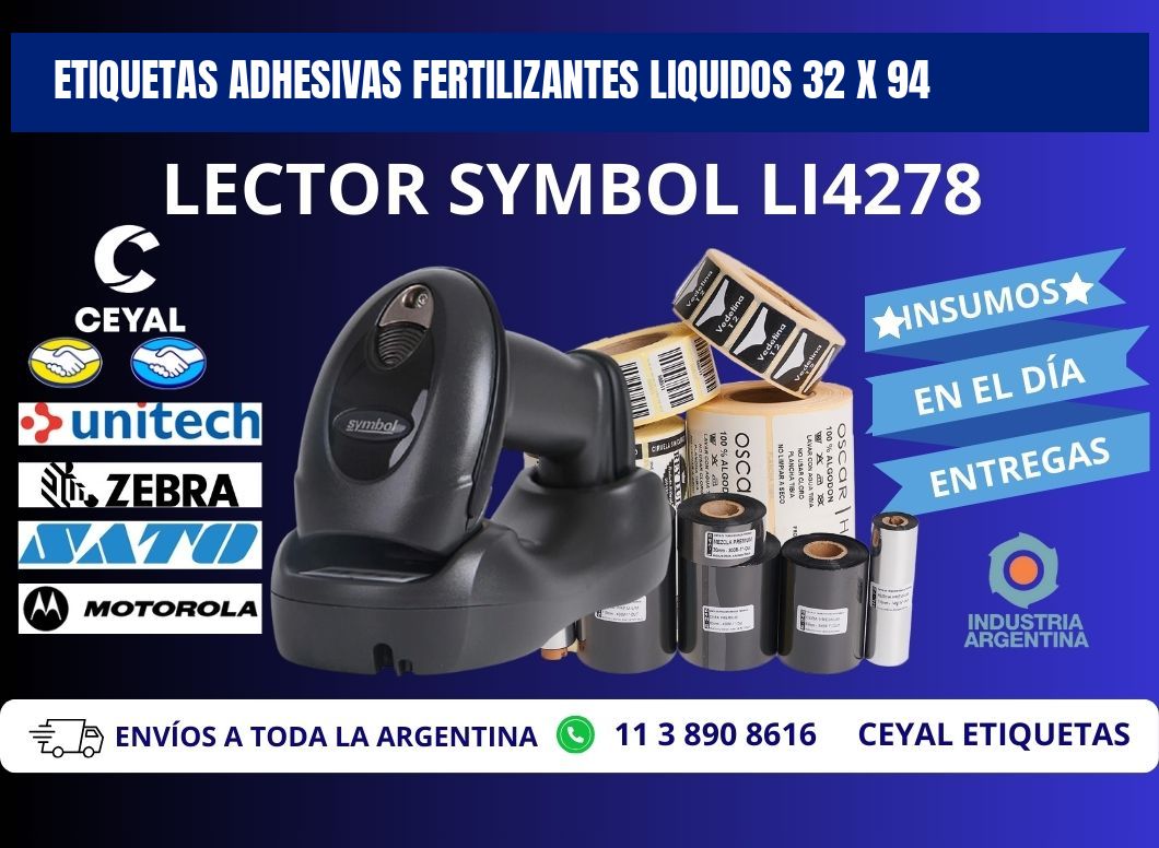 ETIQUETAS ADHESIVAS FERTILIZANTES LIQUIDOS 32 x 94