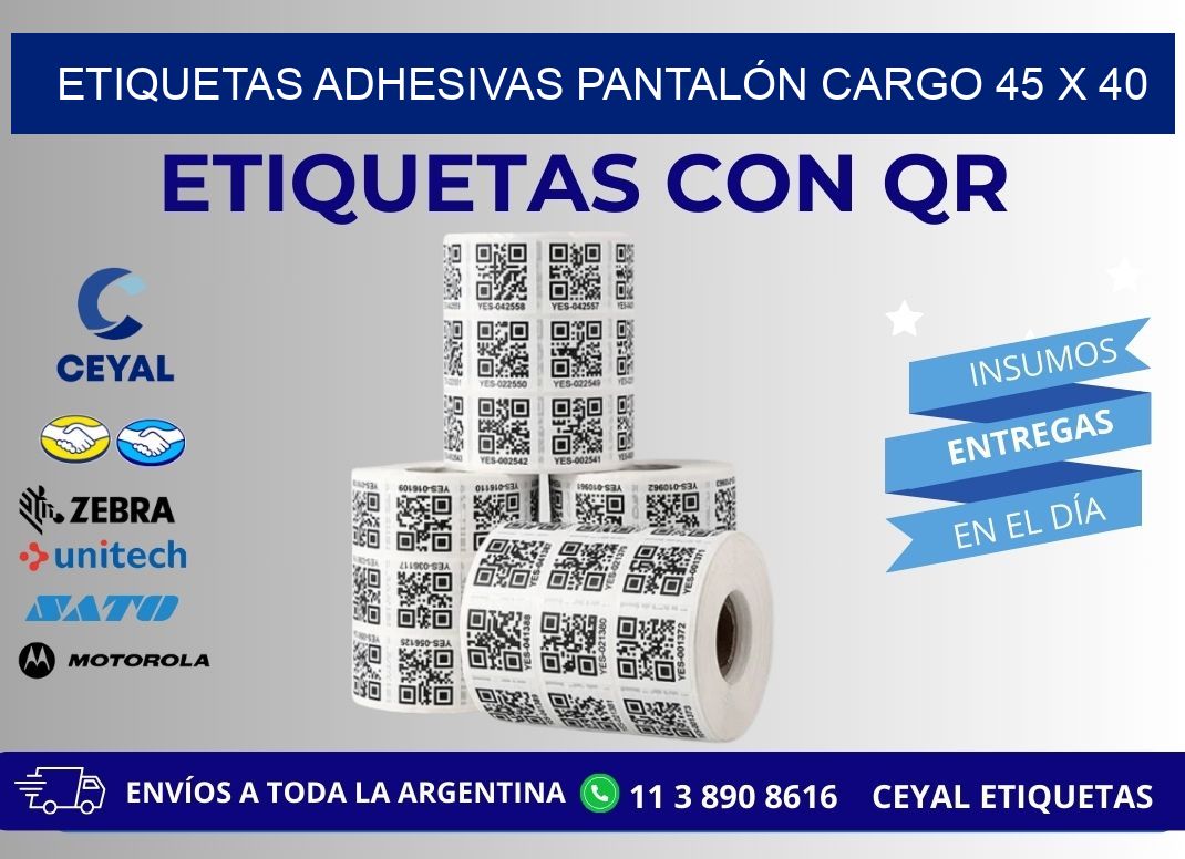 ETIQUETAS ADHESIVAS PANTALÓN CARGO 45 x 40