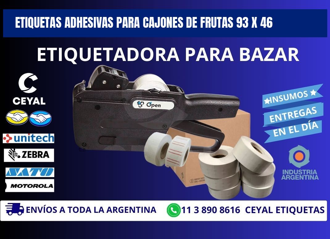 ETIQUETAS ADHESIVAS PARA CAJONES DE FRUTAS 93 x 46