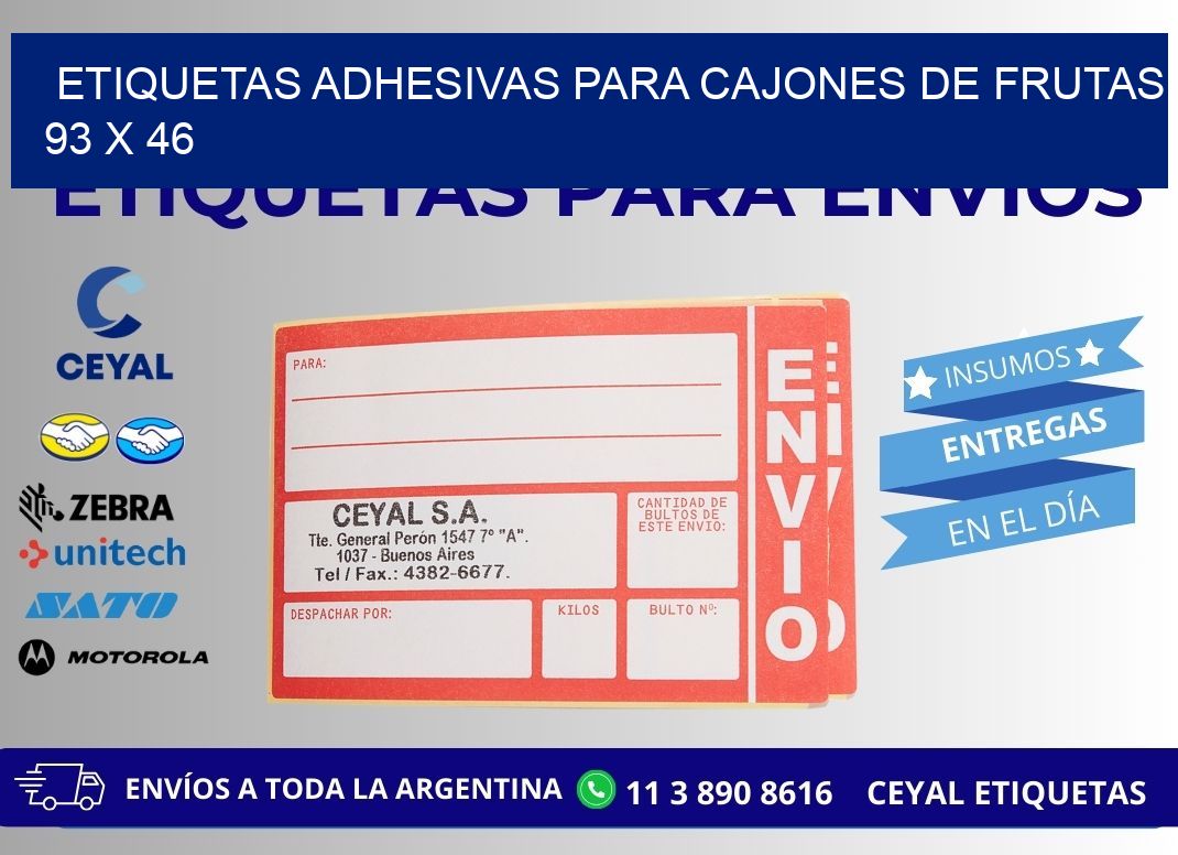 ETIQUETAS ADHESIVAS PARA CAJONES DE FRUTAS 93 x 46