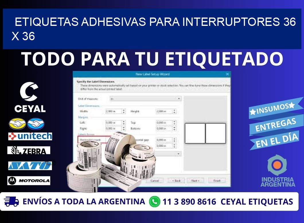 ETIQUETAS ADHESIVAS PARA INTERRUPTORES 36 x 36