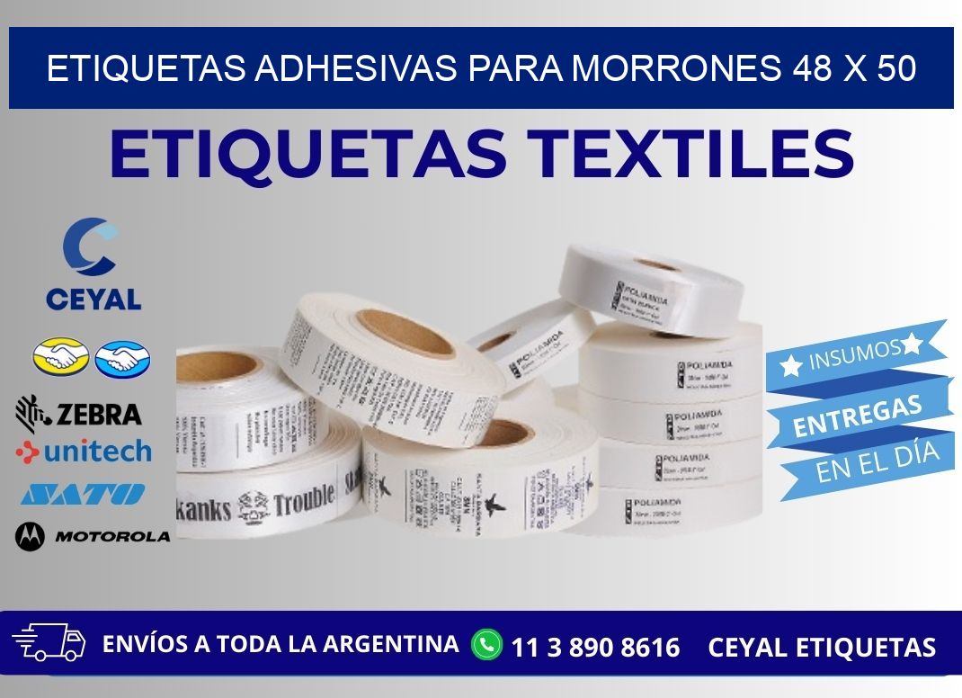 ETIQUETAS ADHESIVAS PARA MORRONES 48 x 50