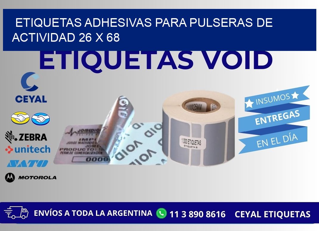 ETIQUETAS ADHESIVAS PARA PULSERAS DE ACTIVIDAD 26 x 68