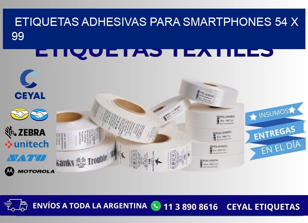 ETIQUETAS ADHESIVAS PARA SMARTPHONES 54 x 99