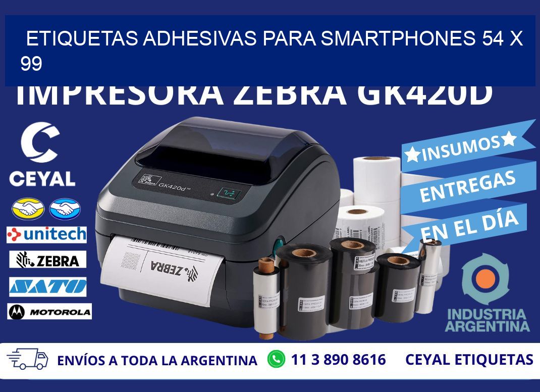 ETIQUETAS ADHESIVAS PARA SMARTPHONES 54 x 99