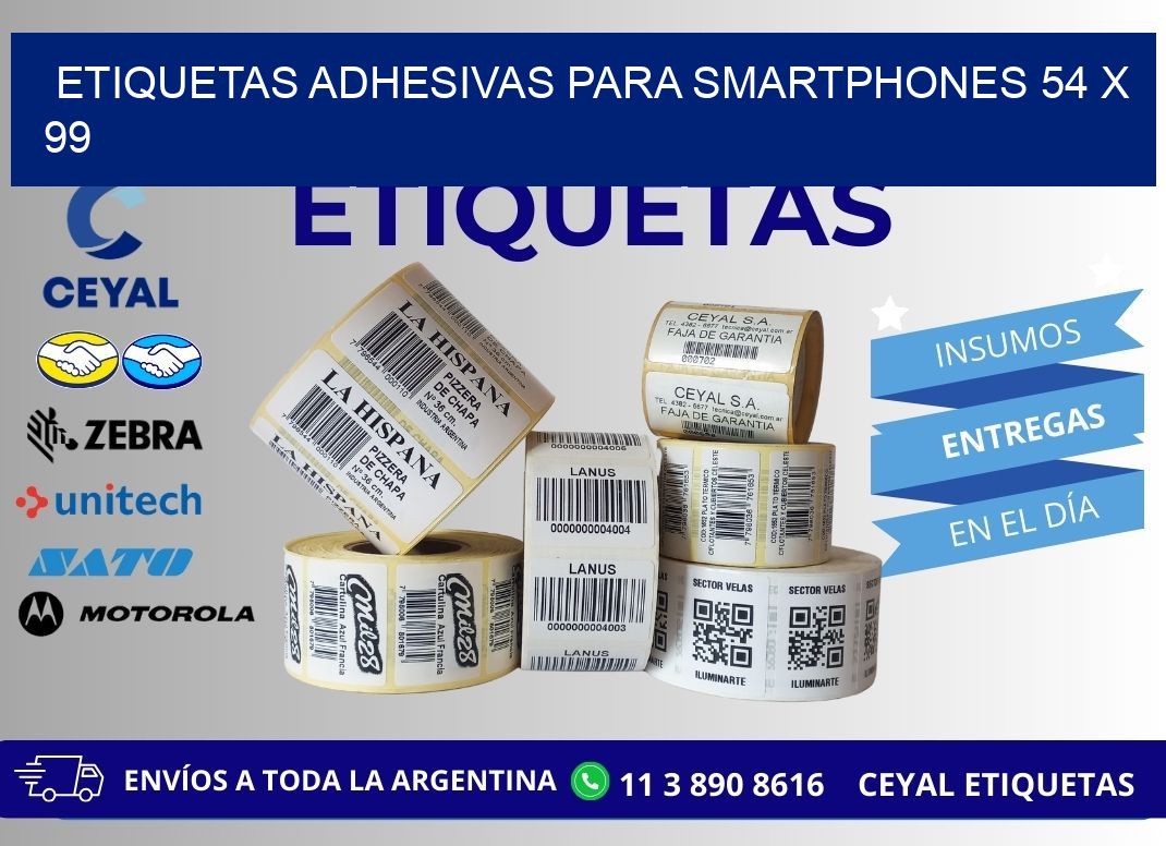 ETIQUETAS ADHESIVAS PARA SMARTPHONES 54 x 99