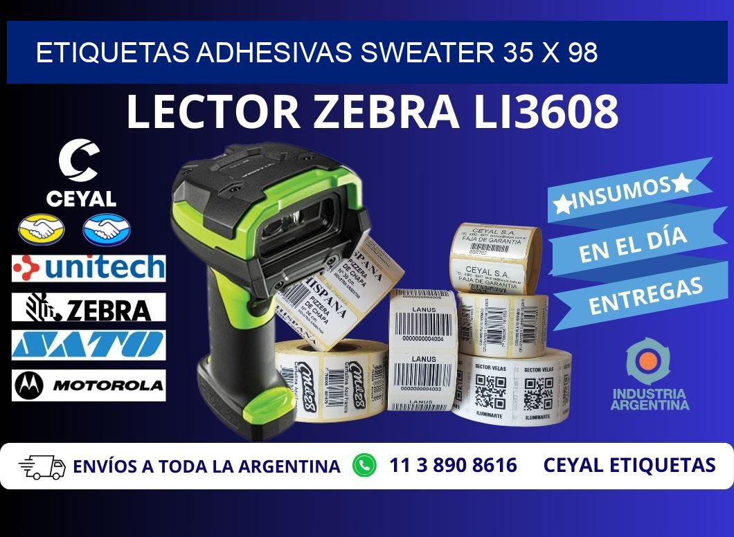 ETIQUETAS ADHESIVAS SWEATER 35 x 98