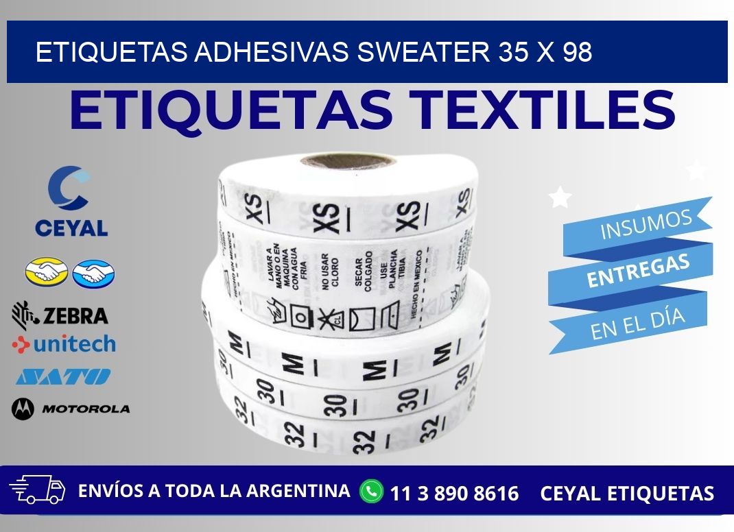 ETIQUETAS ADHESIVAS SWEATER 35 x 98