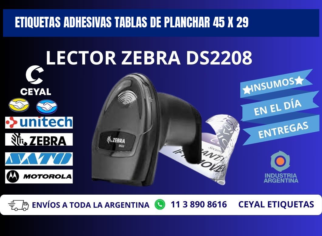 ETIQUETAS ADHESIVAS TABLAS DE PLANCHAR 45 x 29