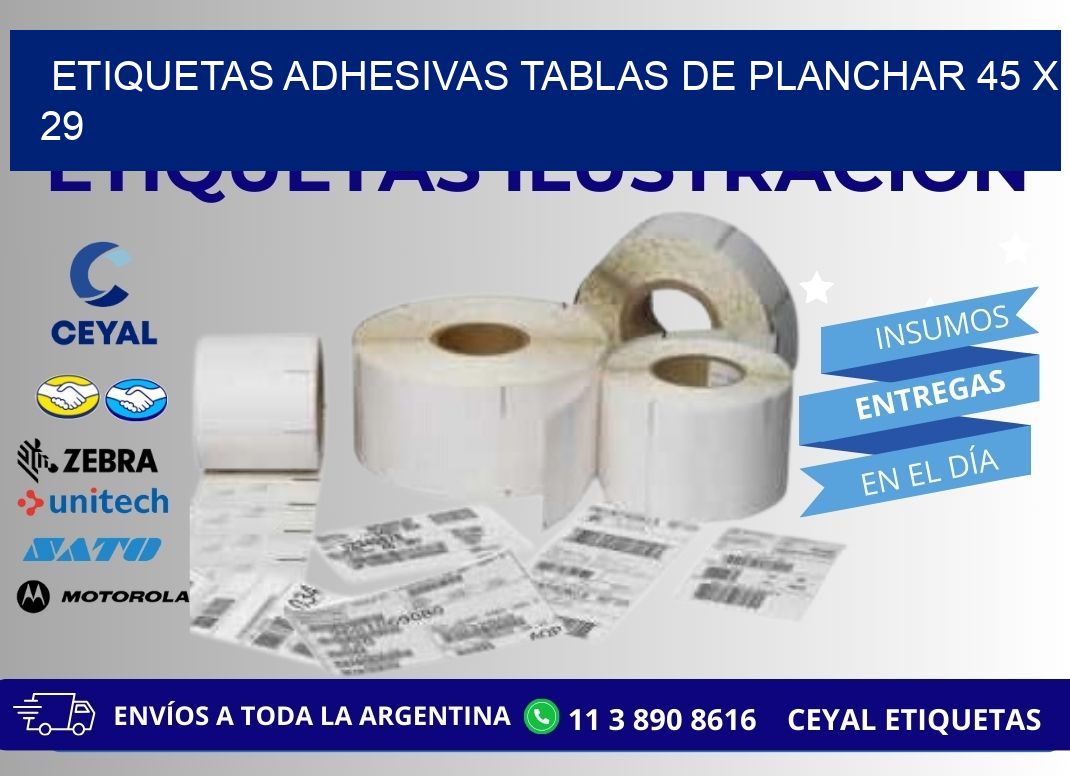 ETIQUETAS ADHESIVAS TABLAS DE PLANCHAR 45 x 29