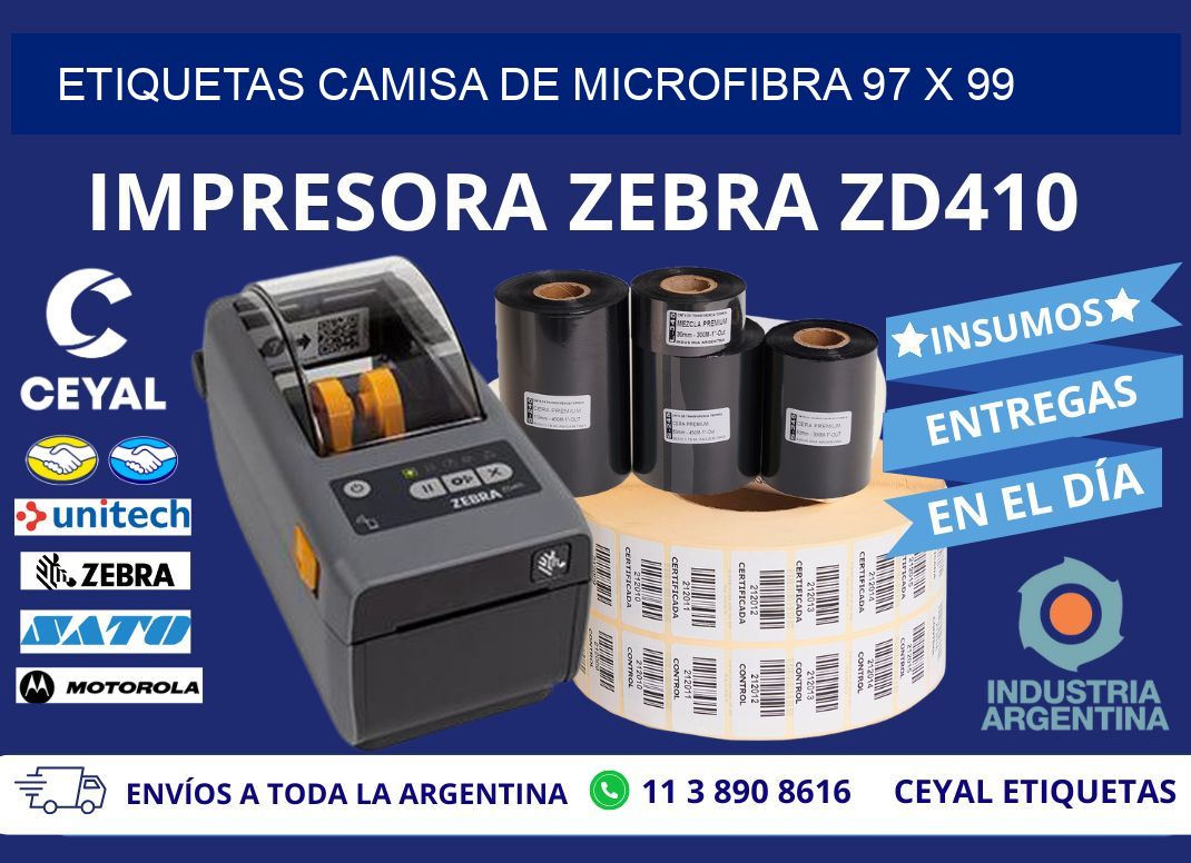 ETIQUETAS CAMISA DE MICROFIBRA 97 x 99