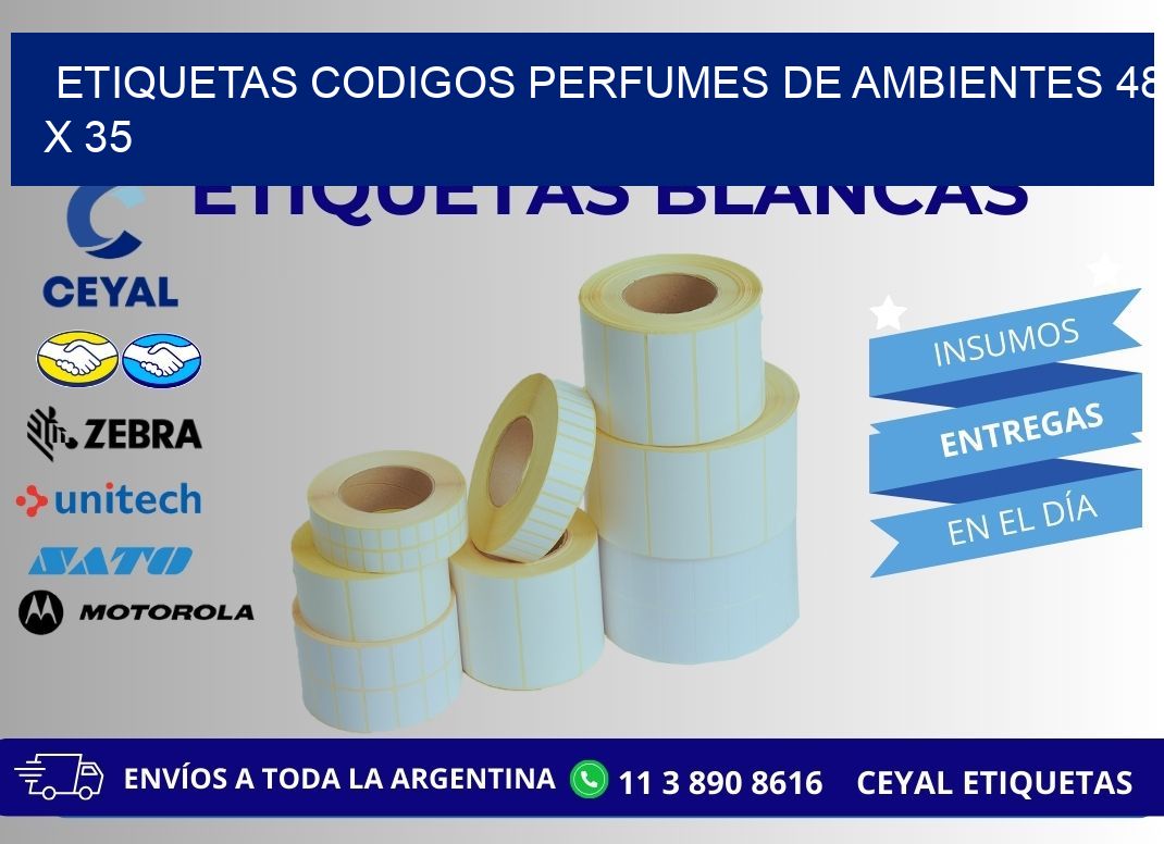 ETIQUETAS CODIGOS PERFUMES DE AMBIENTES 48 x 35