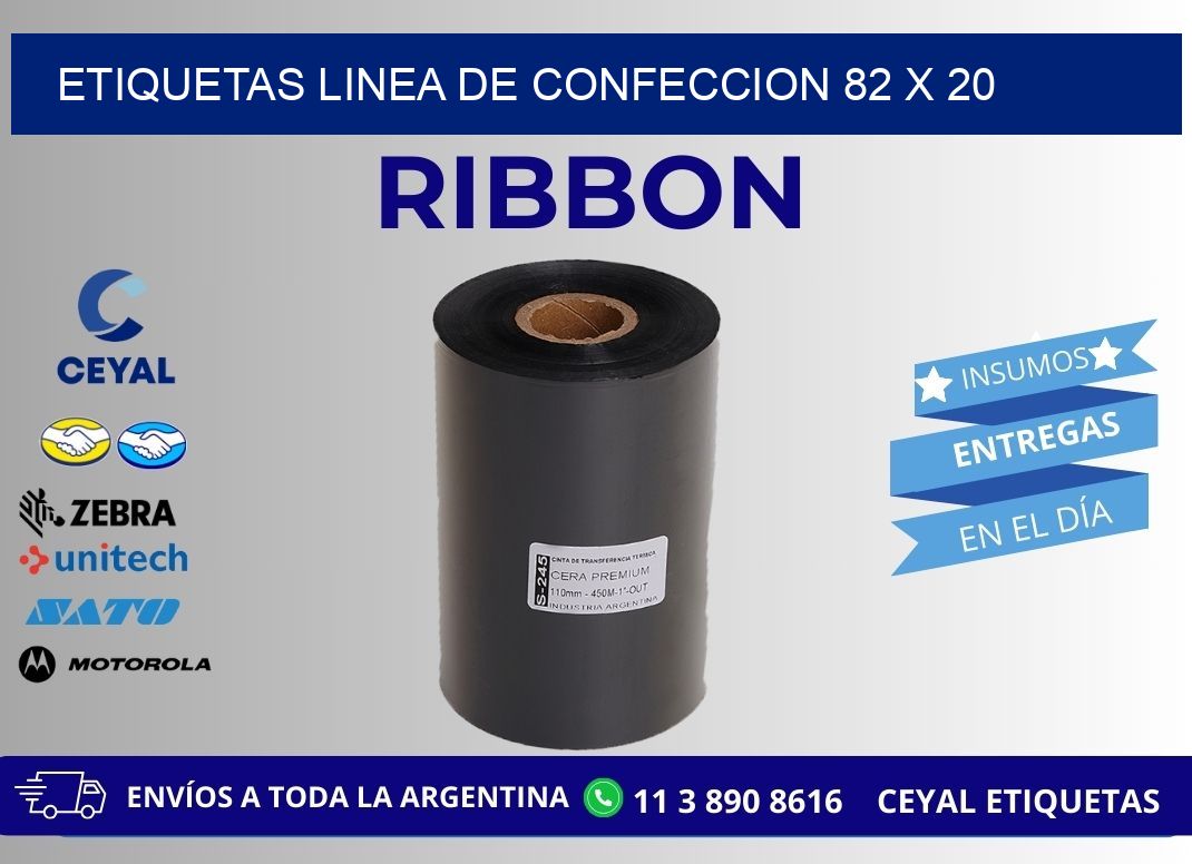 ETIQUETAS LINEA DE CONFECCION 82 x 20