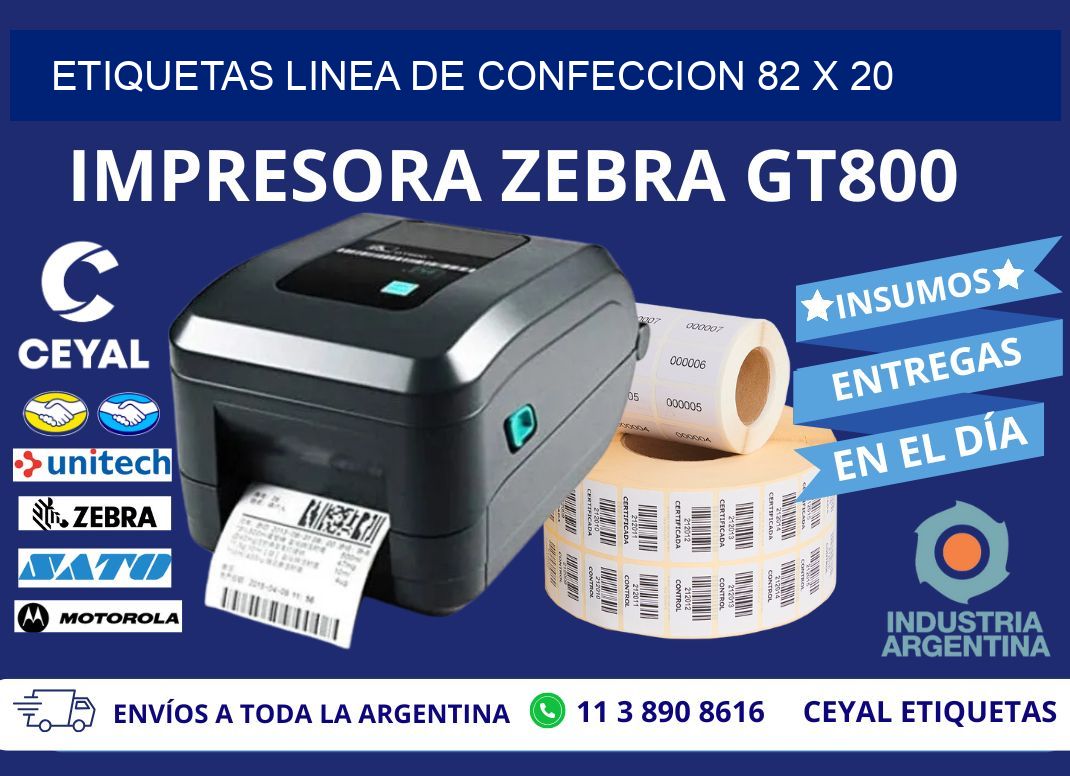 ETIQUETAS LINEA DE CONFECCION 82 x 20