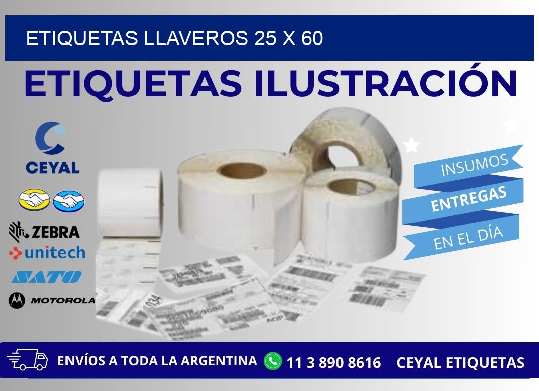 ETIQUETAS LLAVEROS 25 x 60