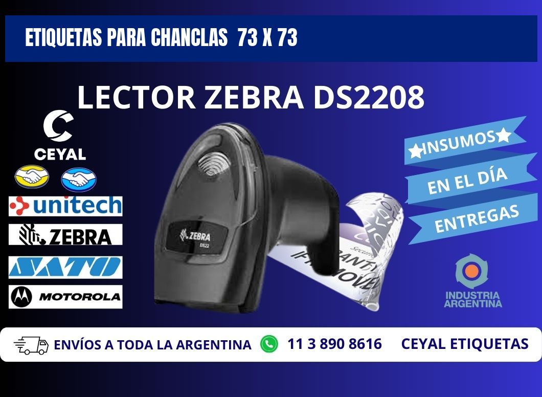 ETIQUETAS PARA CHANCLAS  73 x 73