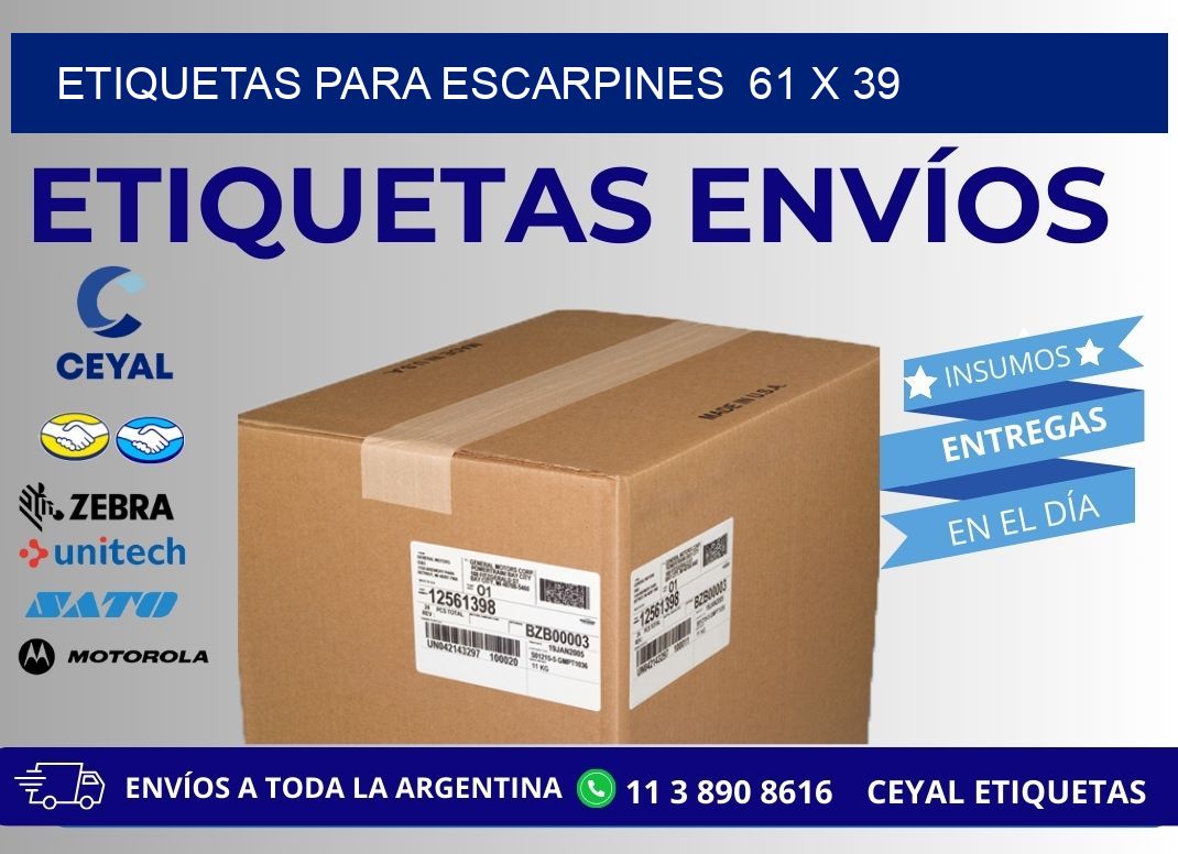 ETIQUETAS PARA ESCARPINES  61 x 39