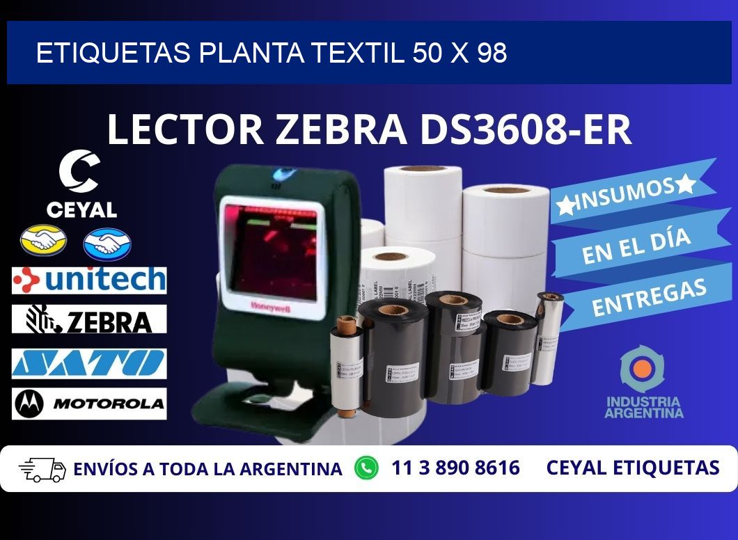 ETIQUETAS PLANTA TEXTIL 50 x 98