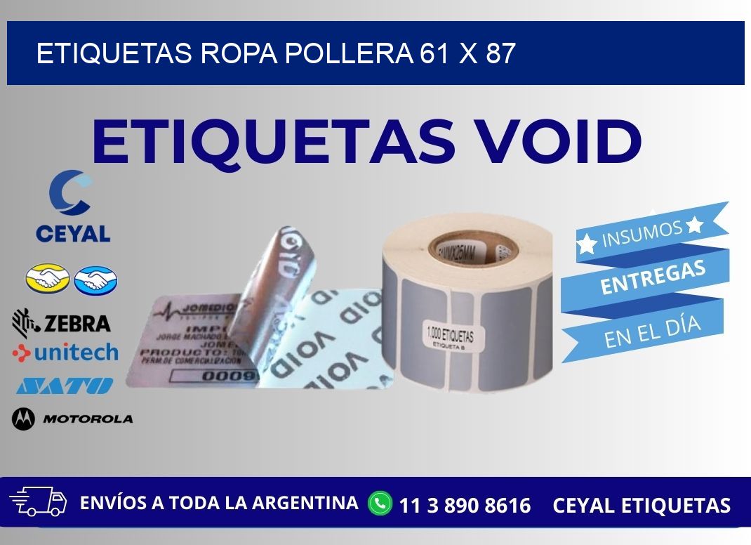 ETIQUETAS ROPA POLLERA 61 x 87